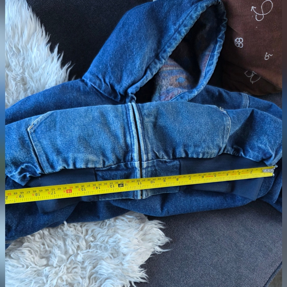 Blue Hooded Denim Carhartt Jacket - Picture 9 of 11